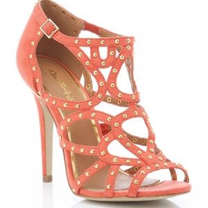 Miss Selfridge Coral Studded Sandals